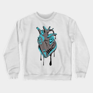 Blue Grey Musical Heart Crewneck Sweatshirt